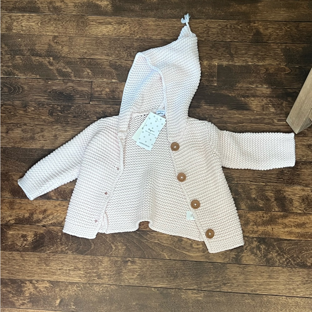 Nordstrom Pink Knit Cardigan with Button Detail 6M